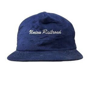 Union Railroad URR Corduroy Snapback  Hat Cap Vintage Dad Retro Made in USA 80's